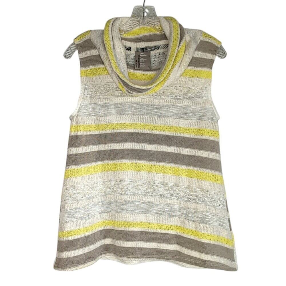 Dolan (Anthro) Left Coast Cowl Neck knit striped sleeveless top, size small
